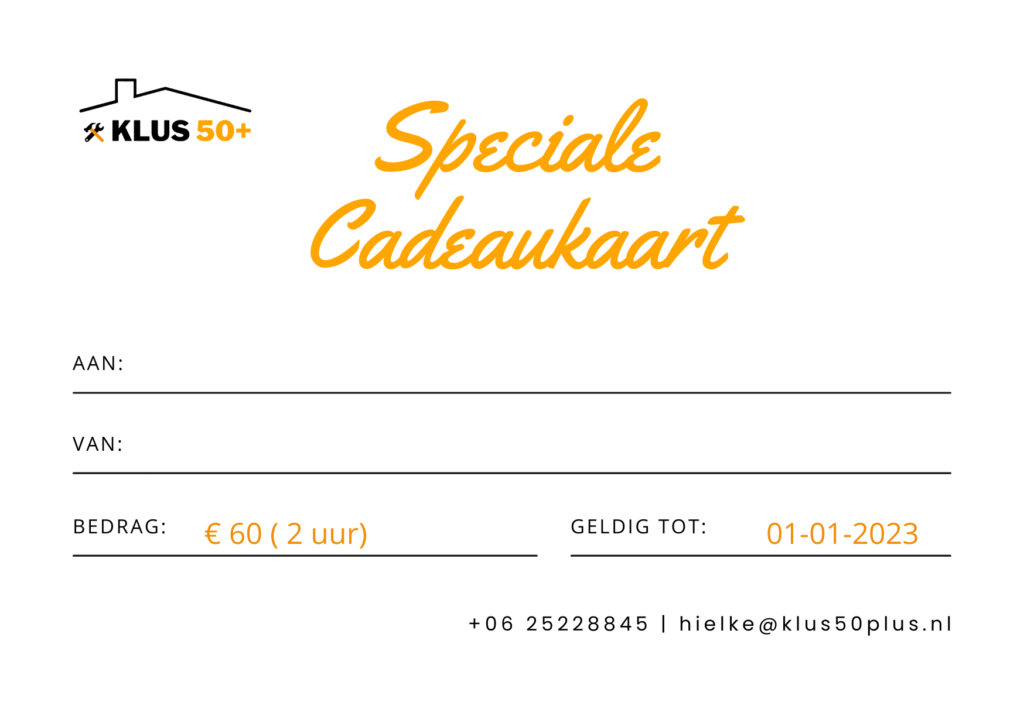 cadeaukaart klus50plus